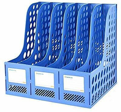 DUS 6 Compartments PLASTIC Desk Organizers(Blue)