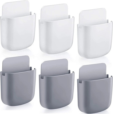 Glitzn 1 Compartments Plastic remote holder(white,black)