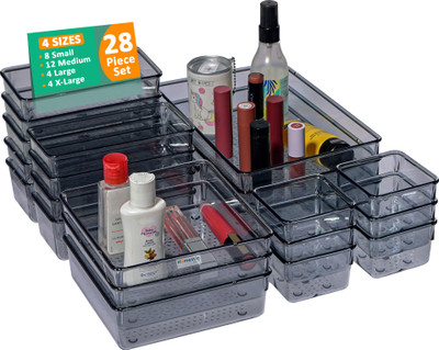 HOMESTIC 28 Compartments Acrylic Desk Organiser(Black)