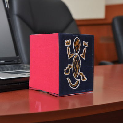 Indha Craft 1 Compartments dupion silk, Reprocessed Wood Pen Stand(Multicolor)