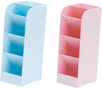US CREATIONS 5 Compartments Plastic Pen and Pencil Holder(Multicolor)