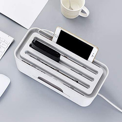 IMPRONOW 1 Compartments Plastic Cable Management Box(White)