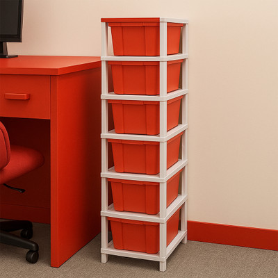 MAXTID 6 Compartments Plastic PP(Red)