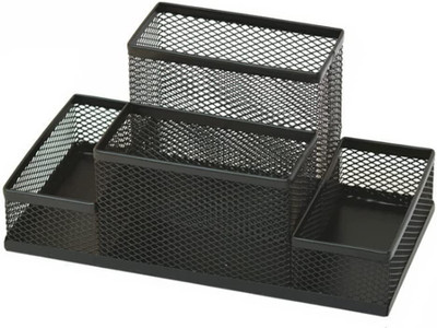KANTHEE ENTERPRISE 4 Compartments Metal Desk organizer(Black)
