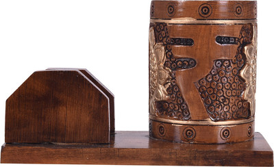 Craft Trade 1 Compartments Wood Pen Stand(Brown)
