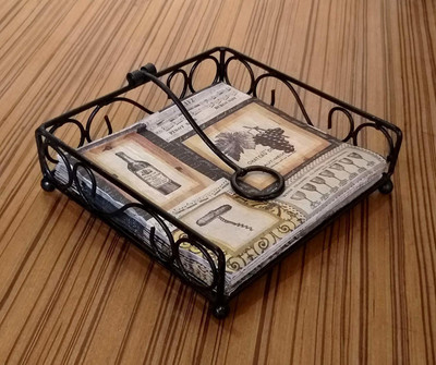 ViaZAID 1 Compartments Wrought Iron Napkin holder(Black)