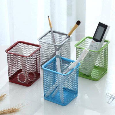 SAYA 1 Compartments steel Metal Mesh Pen Stand(Mulicolor)