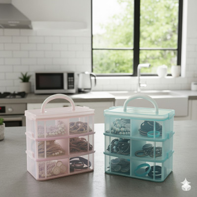 MAXTID Plastic 6 layer Removable Divider Box Storage Basket(Pack of 1)
