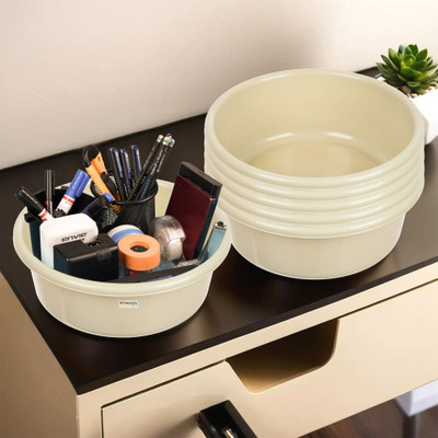 Aaarsh Store 1 Compartments Plastic Desk Organizer(Cream)