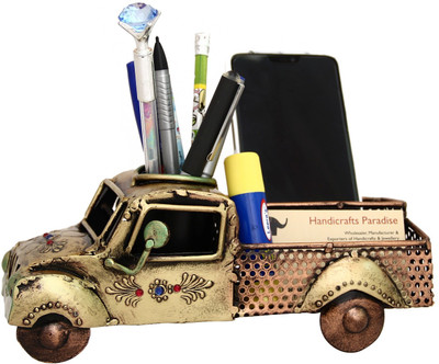 Handicrafts Paradise 1 Compartments Wrouight Iron Pen Stand(Multocolor)