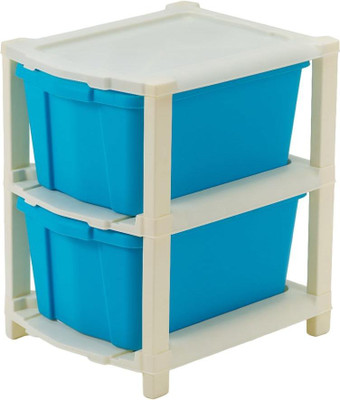 Pinkwhale 2 Compartments Plastic Modular Drawer(Blue)