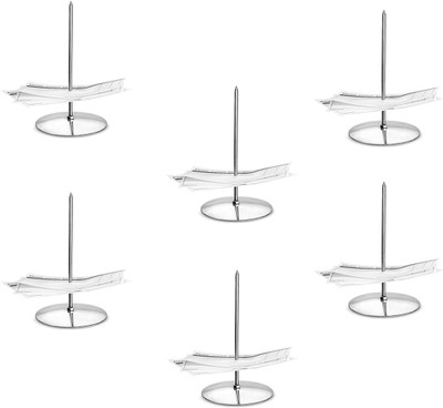 PANKU 1 Compartments Metal Receipt holder / Bill fork(Silver)