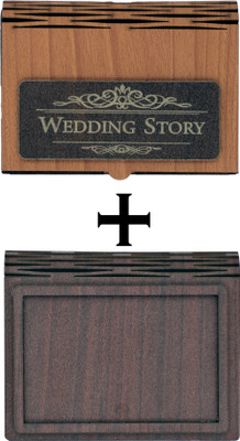 Shraddha Gift Art 2 Compartments wooden Pendrive Box(Light brown)