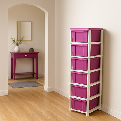 MAXTID 6 Compartments Plastic PP(Pink)