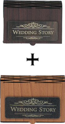Shraddha Gift Art 2 Compartments Wooden Pendrive Box(Dark Brown, Light Brown)
