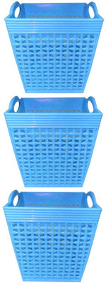 Prateek Kitchenware 1 Compartments Plastic Desk Organizer Basket Storage Box for Bedroom, Office Remote Holder for Table(Blue)