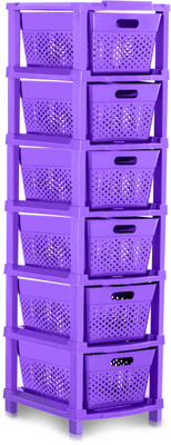 Pinkwhale 6 Compartments Plastic Modular Drawer(Purple)
