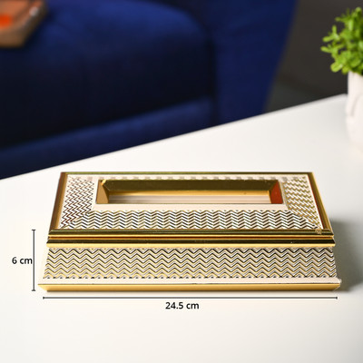 MARKET 99 1 Compartments Plastic Tissue Holder(Gold)