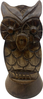 VINIROH 1 Compartments Wood Spectale Holder Eyeglass Stand Goggle Holder Owl Designed Holder(Brown)