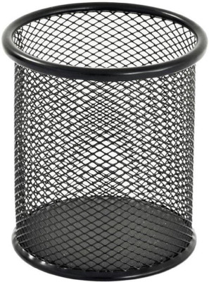 Nexvox 1 Compartments Metal Black Single Round Mesh Metal Pen Pencil Tool Holder(Black)