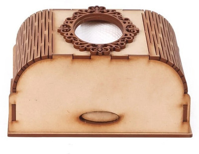 PRIYANSHM IMPEX 1 Compartments wooden tissue holder(Brown)