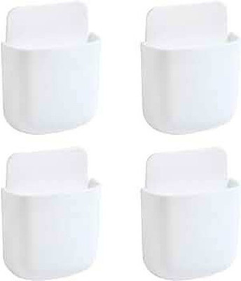 Glitzn 1 Compartments Plastic remote holder(White)