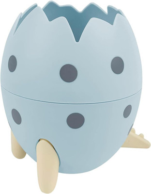 PRANIJ 1 Compartments Plastic Dinosaur Egg Design Pen Pencil Holder Stand For Office(Blue)