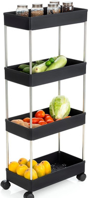 HUMBLE KART 4 Compartments Plastic Desk organizer(Black)