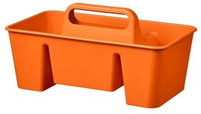 IKEA 4 Compartments Polypropylene plastic STACKSTOD Desk organizer, 32x18x16 cm(bright orange)