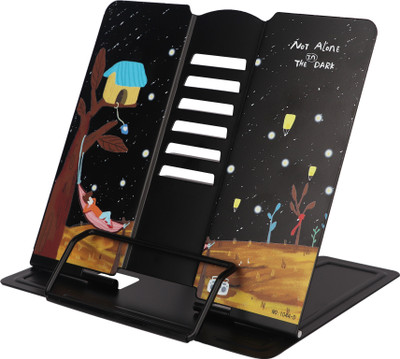 TUHI 1 Compartments Steel Desk Book Stand Holders for Reading Hands Free(Black)