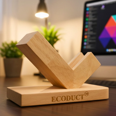 ecoduct 1 Compartments Wooden Wooden card holder(Brown)