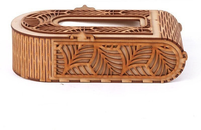 PRIYANSHM IMPEX 1 Compartments wooden tissue holder(Brown)
