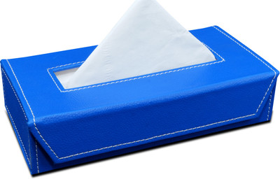 tinytoyz 1 Compartments Tissue Box Holder with 100 Pulls Cotton Rags Tissue for Office Desks,Cars & Home Tissue Paper Holder(Blue)