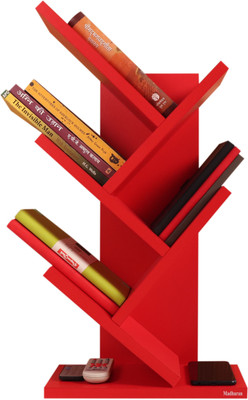 Madhuran 6 Compartments Engineering Wood Desk Organisor(Red)
