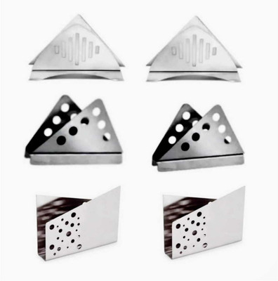 Fably 6 Compartments Stainless Steel Stainless Steel Napkin Holder Best items Tissue Stand Set of 6(Silver)