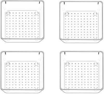 Lifewit 4 Compartments Plastic Drawer Organizer(Clear)