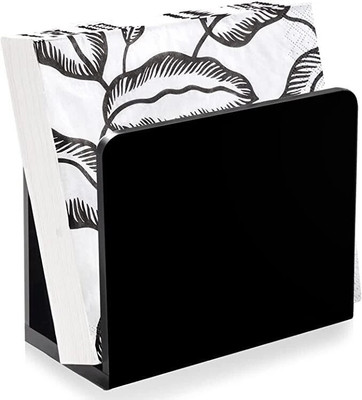 FANASSYY 1 Compartments Acrylic Napkin Holder,(Black)