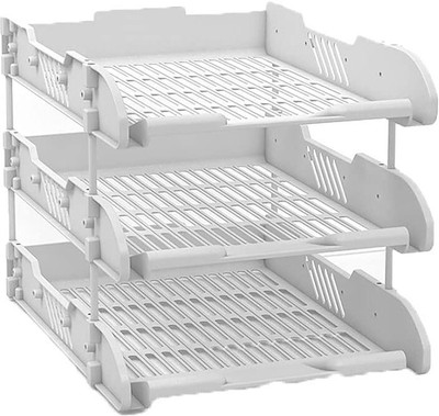 XYJIQS 3 Compartments plastic File Rack(Multicolor)