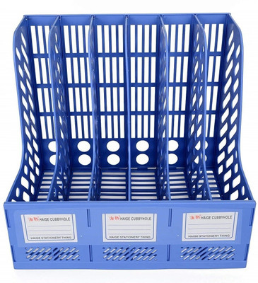 LINER BOUTIQUE 6 Compartments plastic File Rack Plate(Blue)