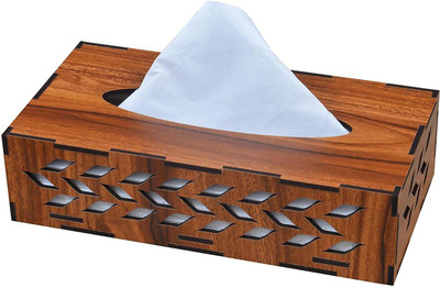 primecode 1 Compartments Wooden Tissue Box(Wood)