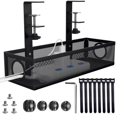 MAYCREATE 1 Compartments Metal Cable Organizer Rack(Black)