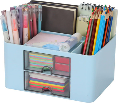 ESLORA 5 Compartments ABS PLASTIC Desktop Organizer(Blue)