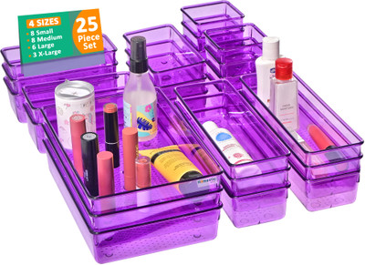 HOMESTIC 25 Compartments Acrylic Desk Organiser(Purple)