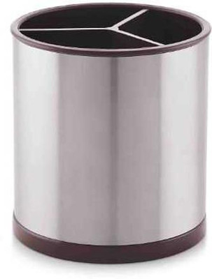 A-Mart™ 3 Compartments Outer Steel, Inner Plastic Multi Purpose Utility Storage Holder,Stand(Silver)