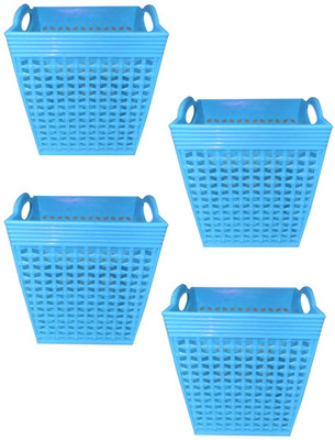 Prateek Kitchenware 1 Compartments Plastic Desk Organizer Basket Storage Box for Bedroom, Office Remote Holder for Table(Blue)