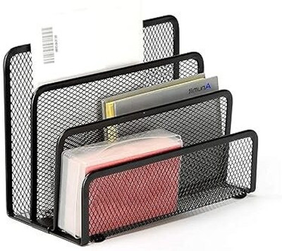 SUKHAD 3 Compartments Metal Mobile Desk(Black)