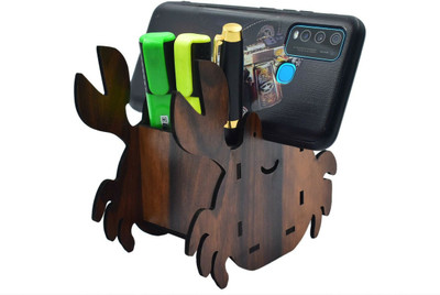 FINIXOP 1 Compartments wood pancil stand(Brown)
