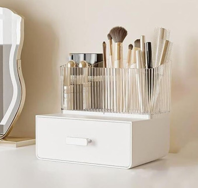SUICUNE 2 Compartments Acrylonitrile Butadiene Styrene Makeup Organiser(Multicolor)