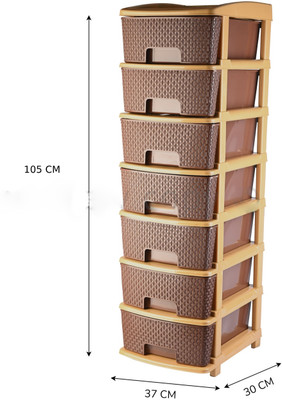 MAHADEV ENTERPRISE 7 Compartments PLASTIC DRAWER(Brown)