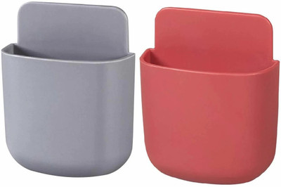 Glitzn 1 Compartments PLASTIC MULTI PURPOSE HOLDER FOR MOBILE,REMOTE,OTHER ITEMS (MULTICOLOR,PACK OF 2)(Multicolor)